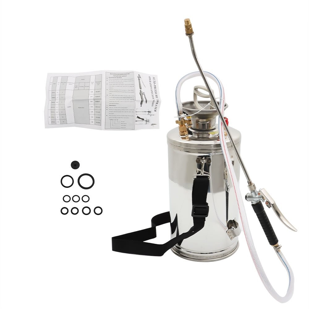 1.5 Gallon 6L Stainless Steel Sprayer Garden Pump Sprayer W/ Reinforced Hose New