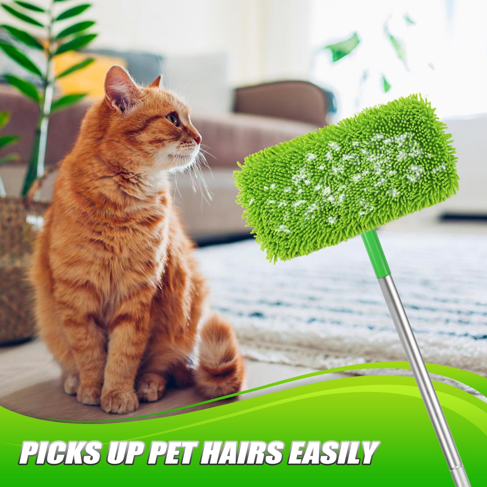 Microfiber Sweeper Pads 4 Pack, Dry Wet Mop Cloth Refills, Green