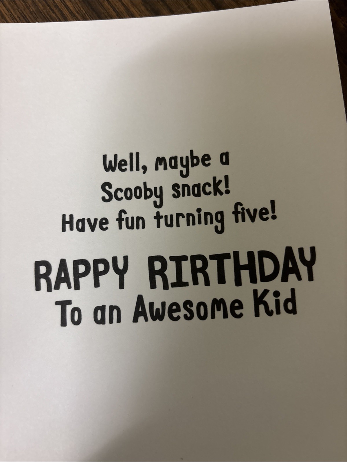 Happy 5th Birthday Scooby Doo 5 Years Old 5″x7″ Hallmark Greeting Card