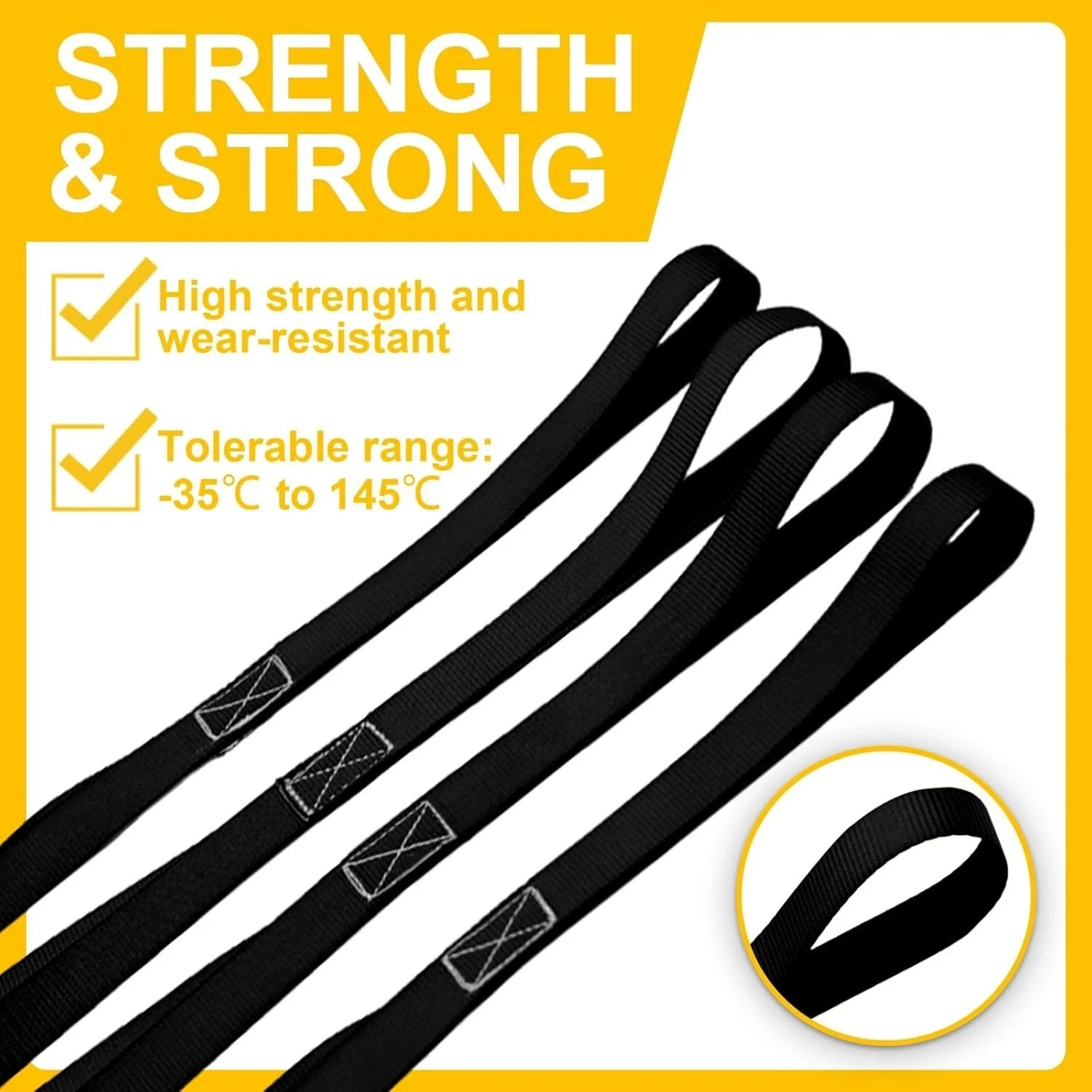 Rhino USA Retractable Ratchet Straps (4-Pack) – 1 Inch x 15 Feet (1,650lb Break
