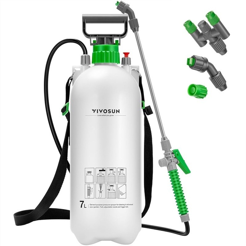 Multi-Functional Pump Sprayer Plants Pets Car Cleaning Adjustable Nozzles New