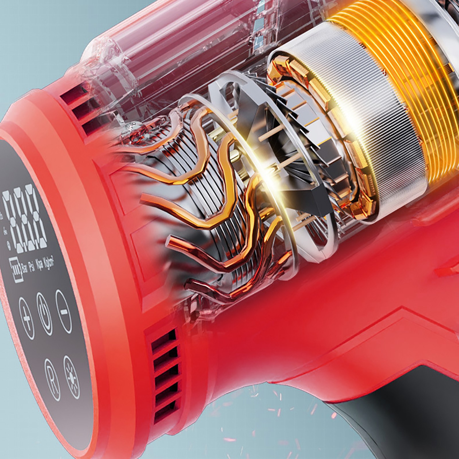 21V 150PSI Cordless Rechargeable Battery Air Compressor Pump Car Tire Inflator