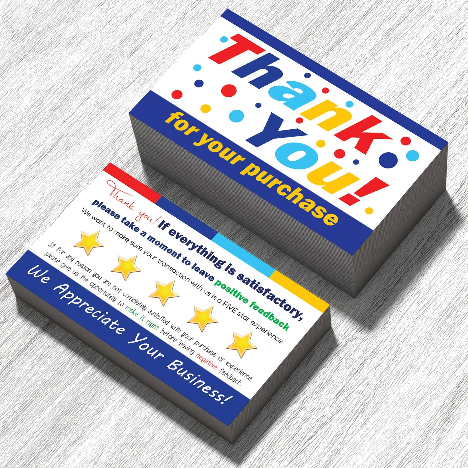 for eBay Seller Thank You Cards Your Purchase Order Notes Sets 50 250 500 1000