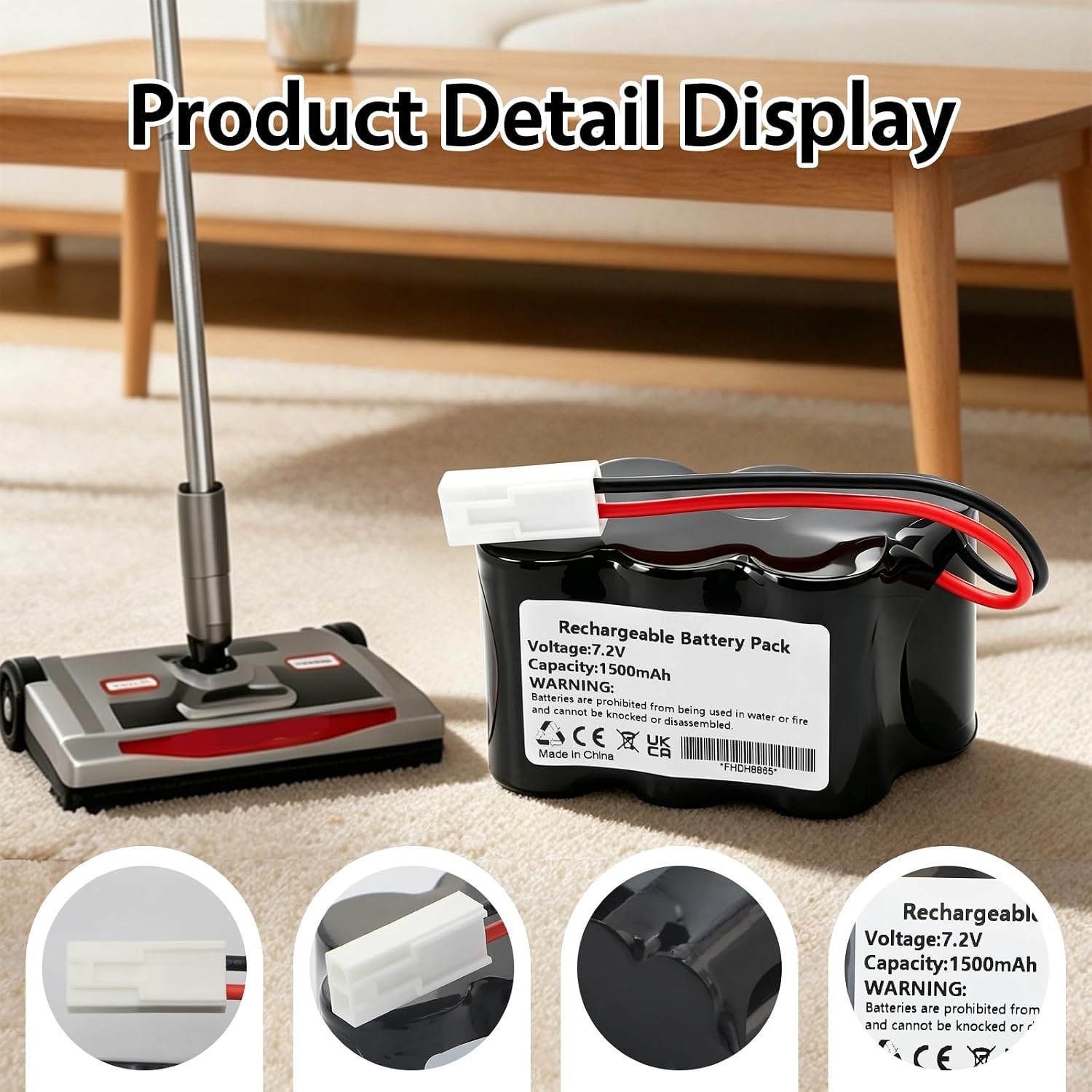 MULS 1500mAh Battery Replacement for l 2880 Series Perfect Sweep Turbo Cordless