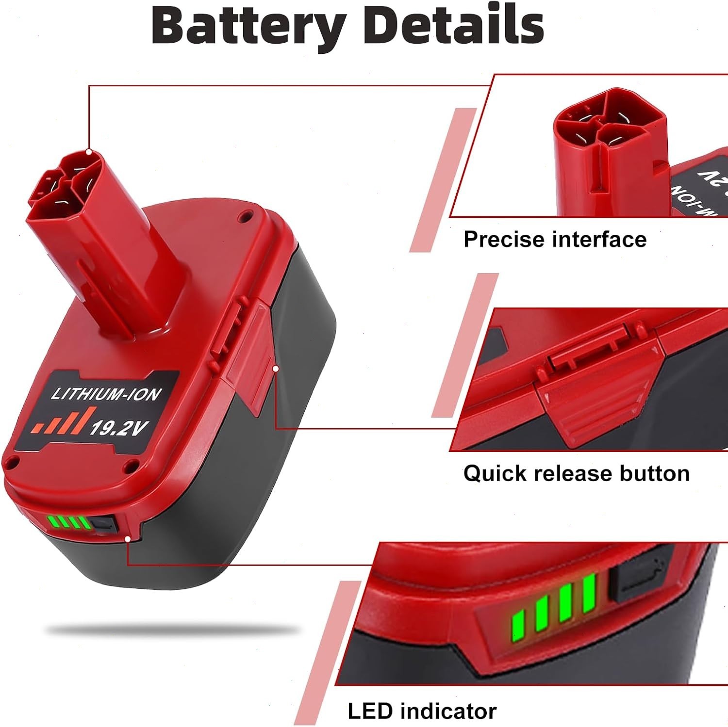 2pack 19.2 Volt XCP 8.0Ah Lithium Battery For Craftsman C3 Diehard PP2025 PP2030