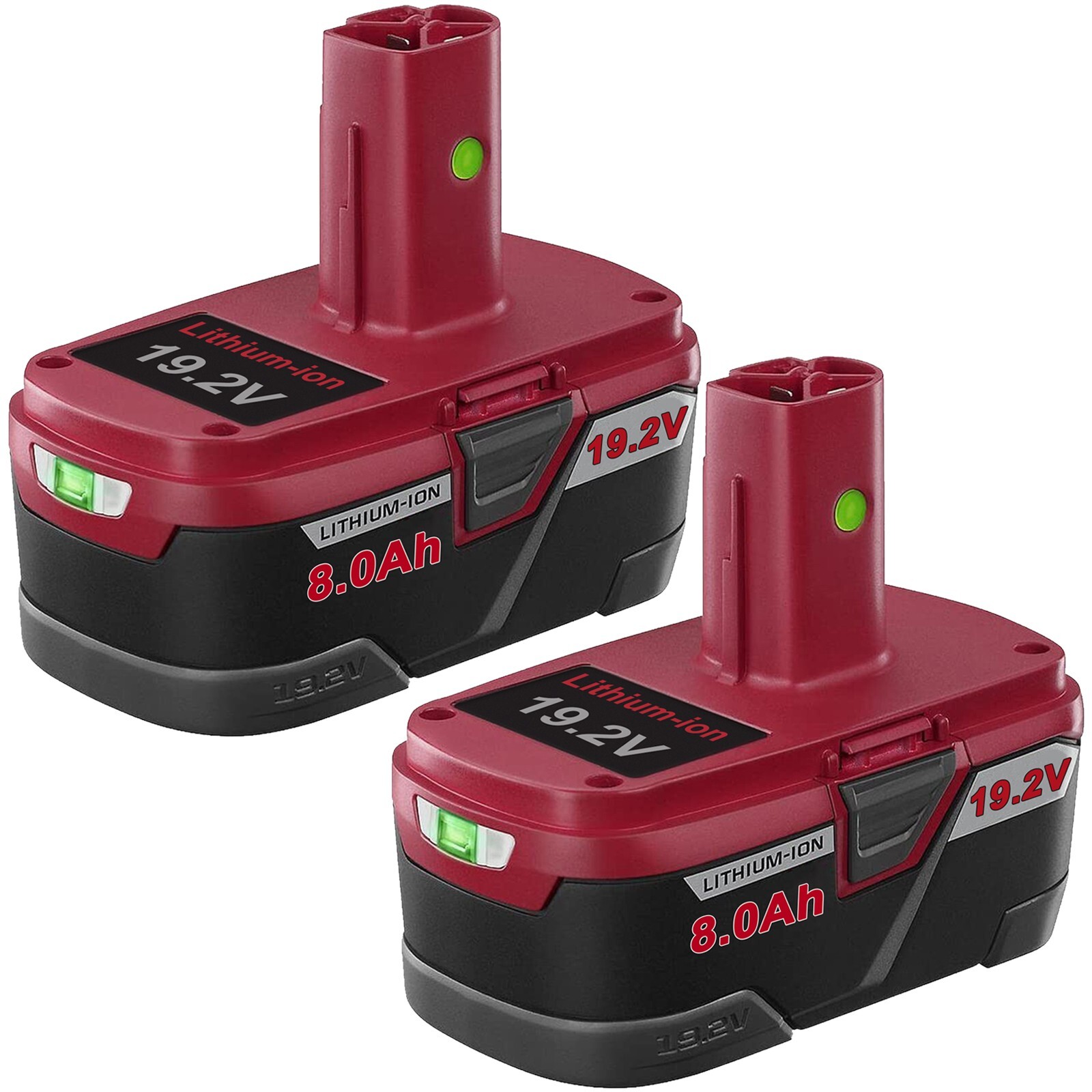 2pack 19.2 Volt XCP 8.0Ah Lithium Battery For Craftsman C3 Diehard PP2025 PP2030