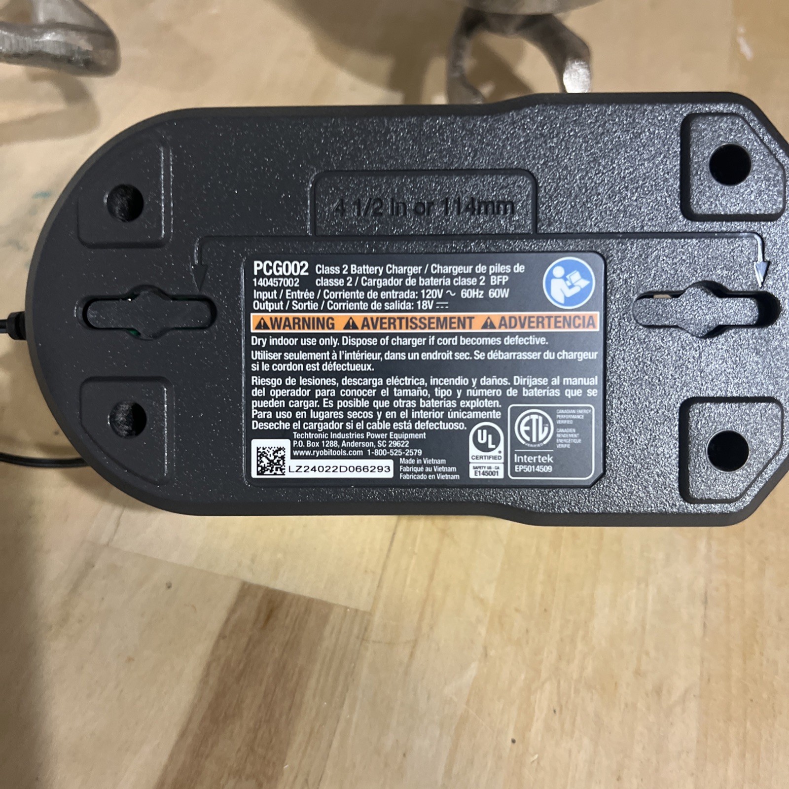 Ryobi PCG002 18V ONE+ Lithium-Ion FAST Battery Charger OEM