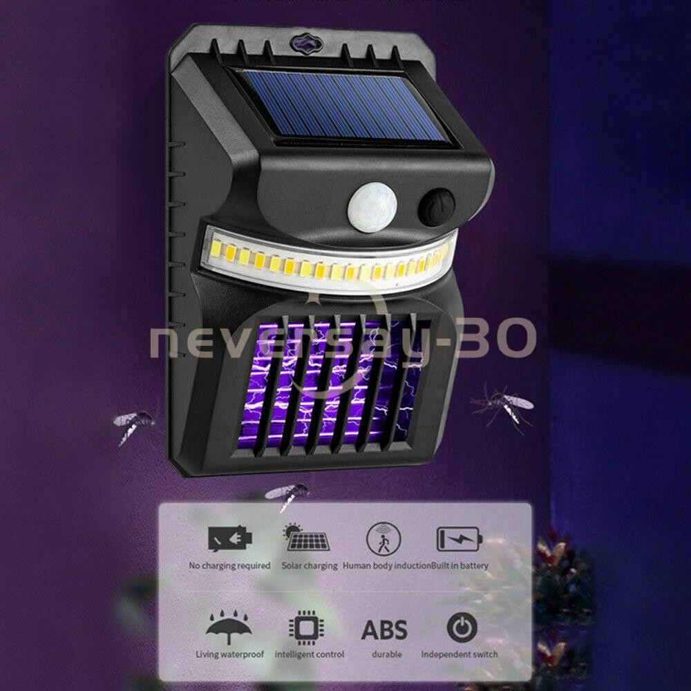 1-5 PACK Solar Powered LED Mosquito Fly Bug Insect Zapper Killer Trap Lamp Light
