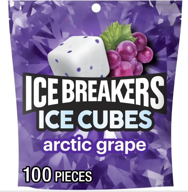 (Pack of 2) Ice Breakers Ice Cubes Arctic Grape Sugar Free Gum 8.11 oz 200 pcs