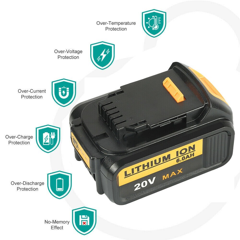 2X Replacement For DeWalt DCB206-2 20 Volt 6Amp Battery DCB105 Charger DCB206-2