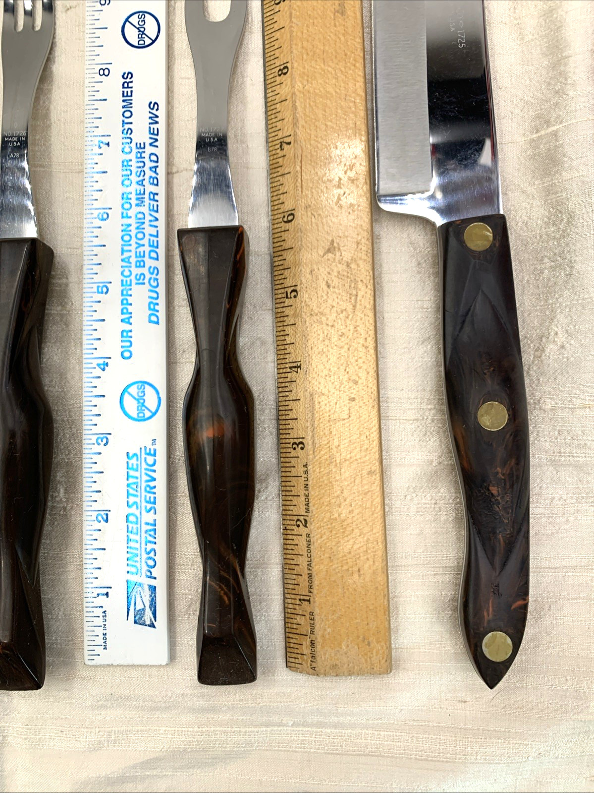 CUTCO 5 Pc Swirl Carving Knife Set w/ Wall Mount Tray 1724 1726 1729 1727 1725