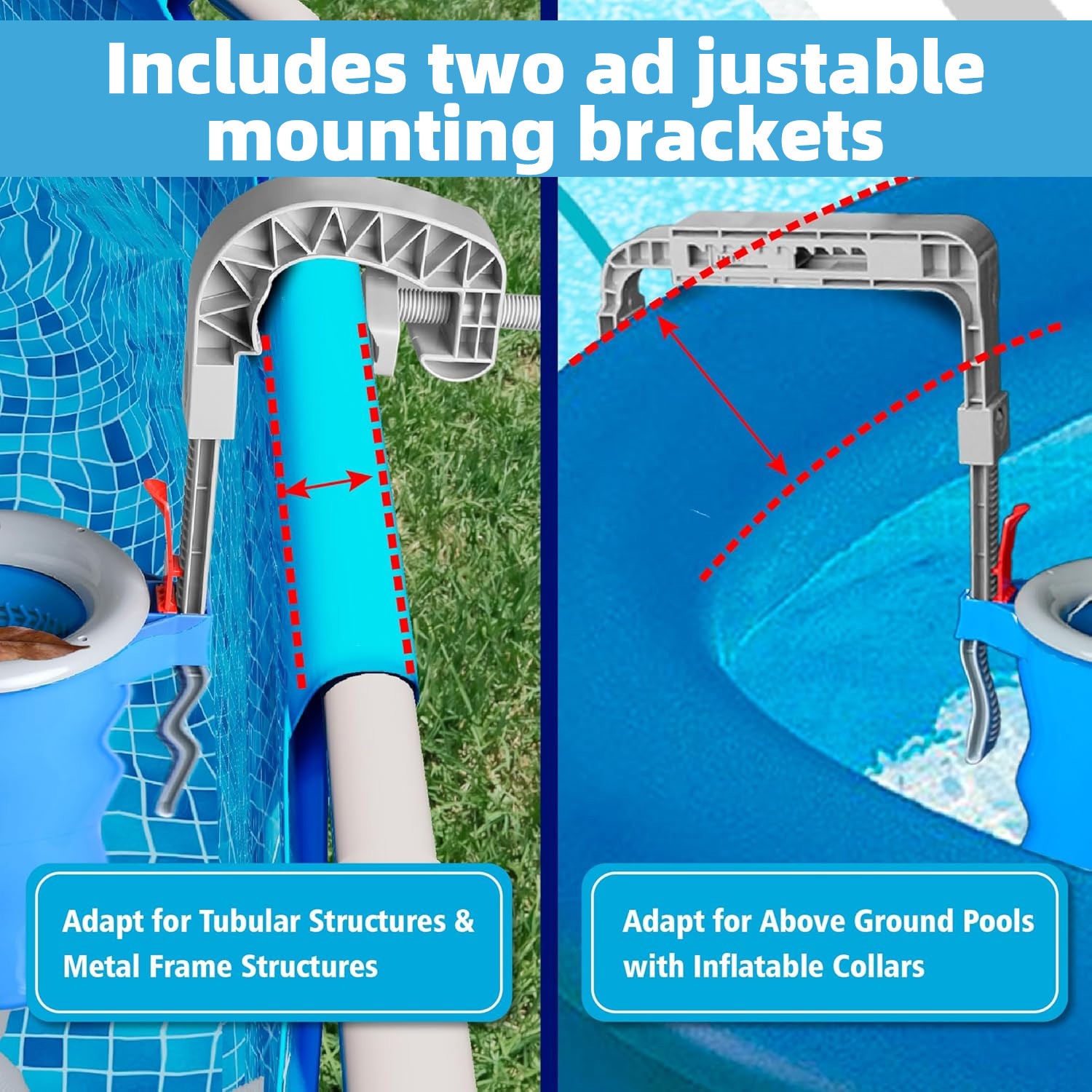 Above Ground Pool Skimmer – Wall Mount Adjustable Floating Debris Collector | US
