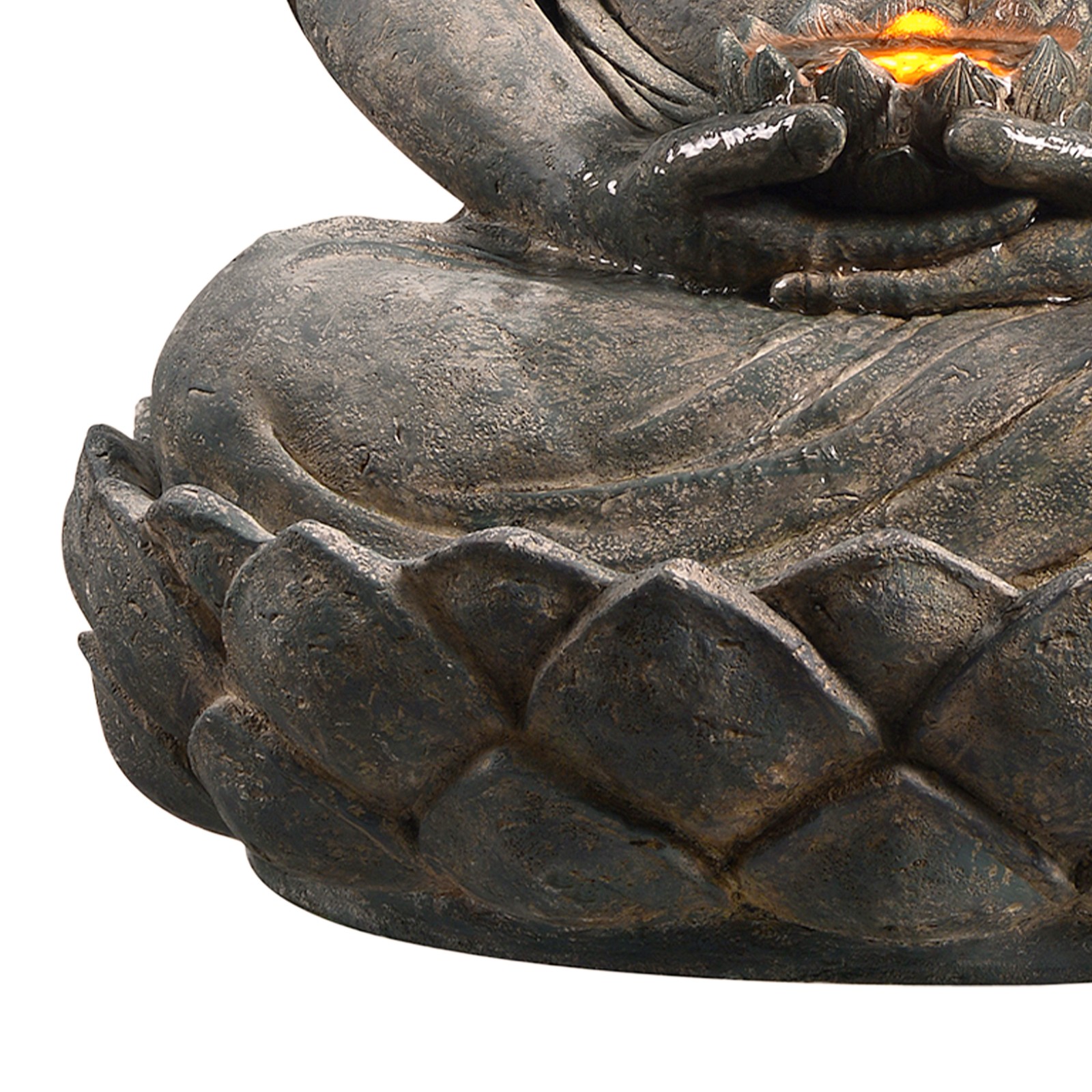 Teamson Home 28.35″ Buddha Water Fountain with LED Lights