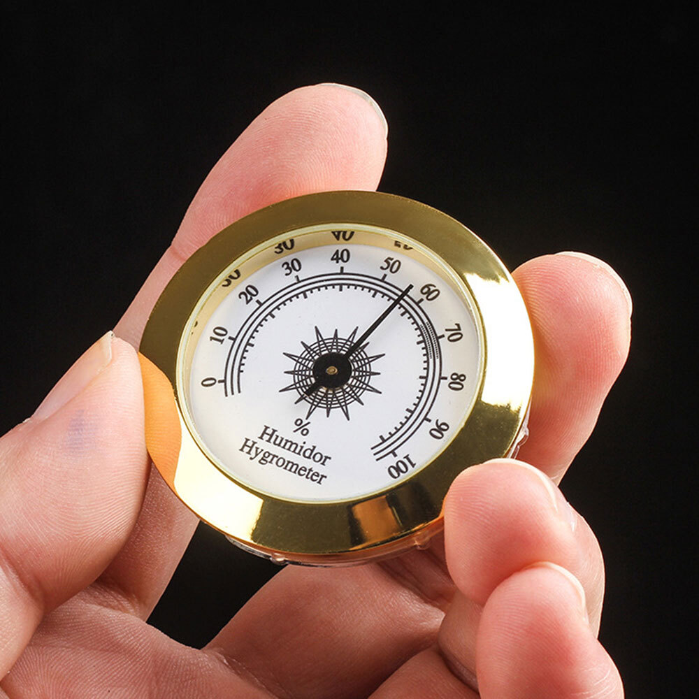 2 PCS Gold and Silver Frame 2″ Analog Hygrometer for Cigar Humidor Replacemen ^