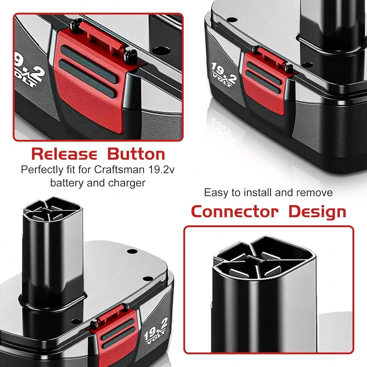 2Pack for Craftsman 19.2 Volt 11375 Battery C3 DieHard 130279005 11376 / Charger