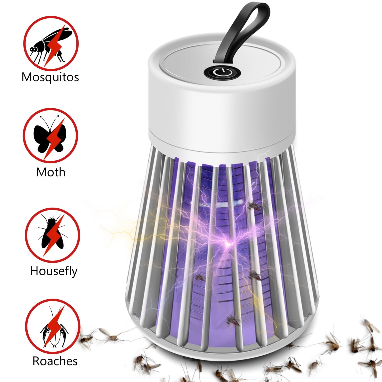 Bug Zapper Indoor Outdoor Electric Insert Killer Fly Mosquito Trap Light, White