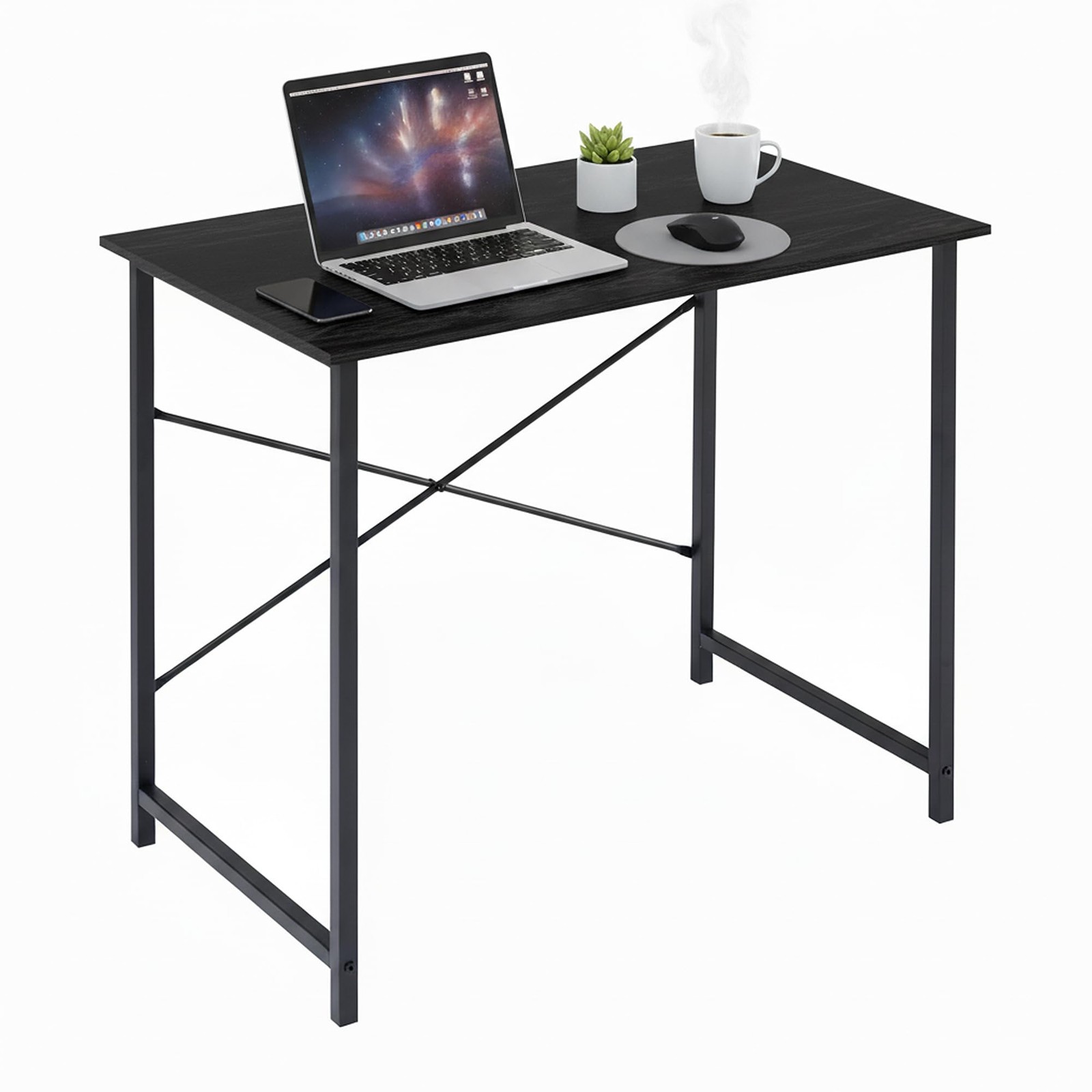 Black Computer Desk 32 Inch Simple Home Office Study Writing Table Sturdy