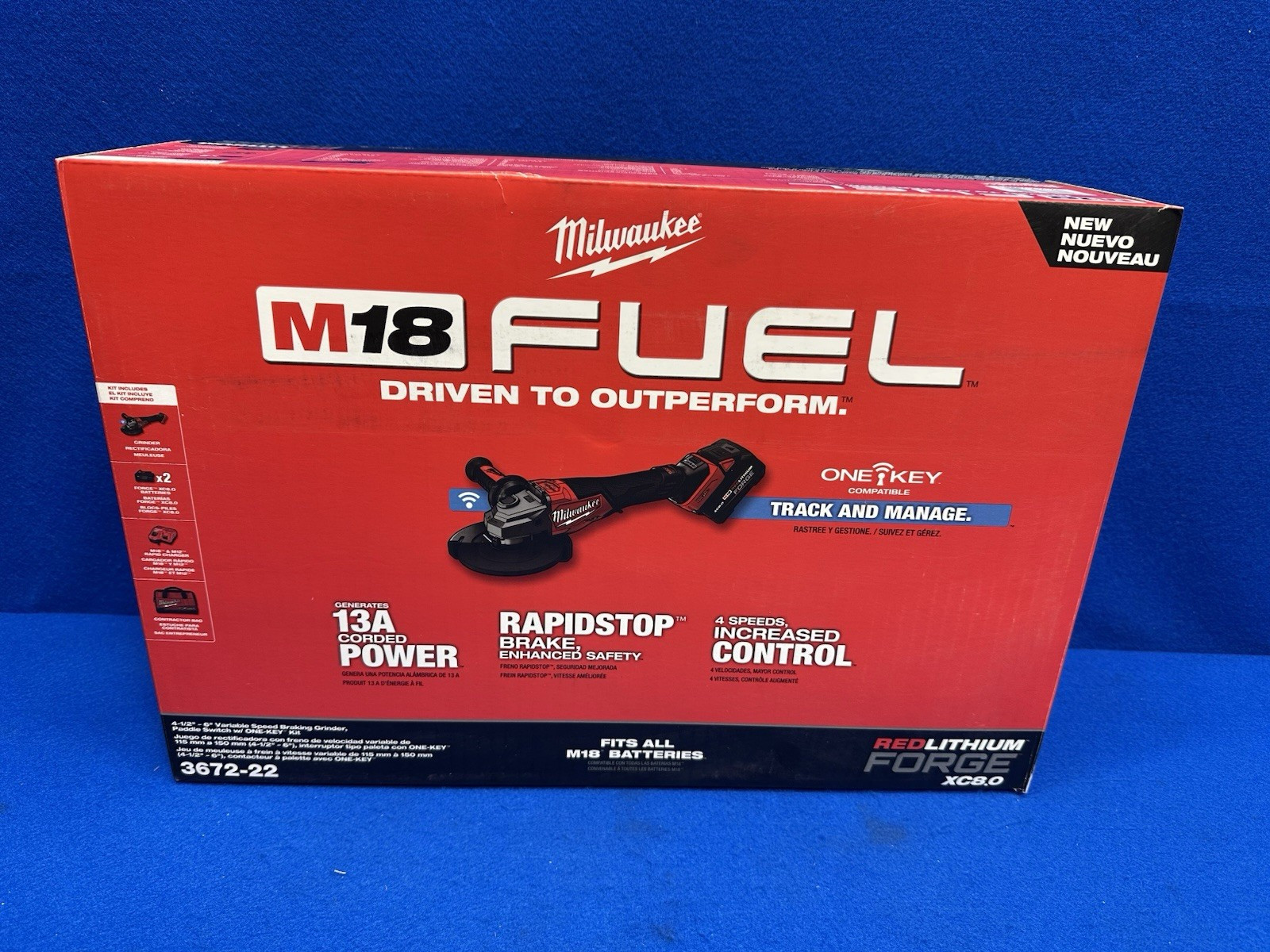 Milwaukee Tool 3672-22 M18 Fuel Angle Grinder W/One Key