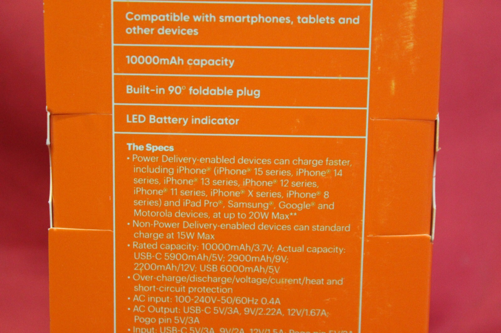 2-in-1 Portable Battery + Charger with Detachable Adapter + Extra Charging Port