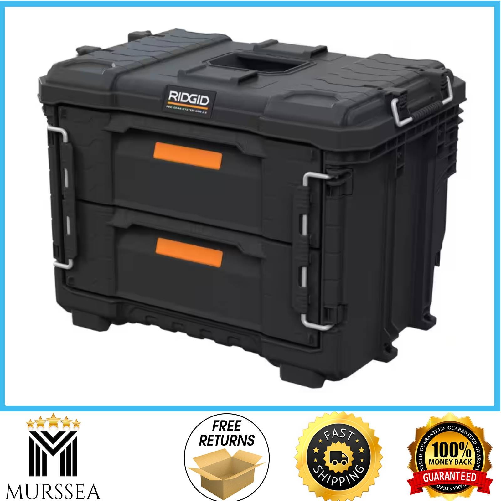 Ridgid 22 in. 2.0 Pro Gear System 2-drawer XL Modular Tool Box Storage Organizer