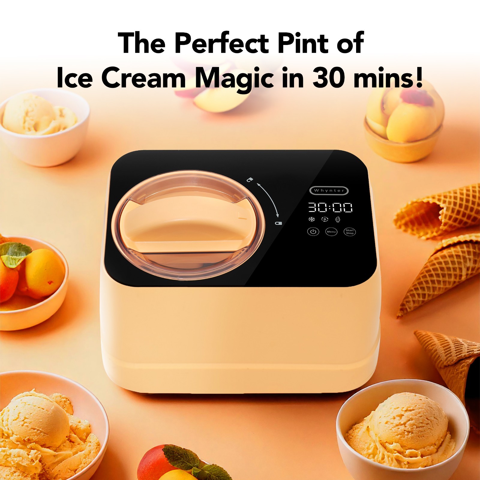 Whynter ICM-080-HP 0.8 Quart Compact Personal Automatic Ice Cream Maker