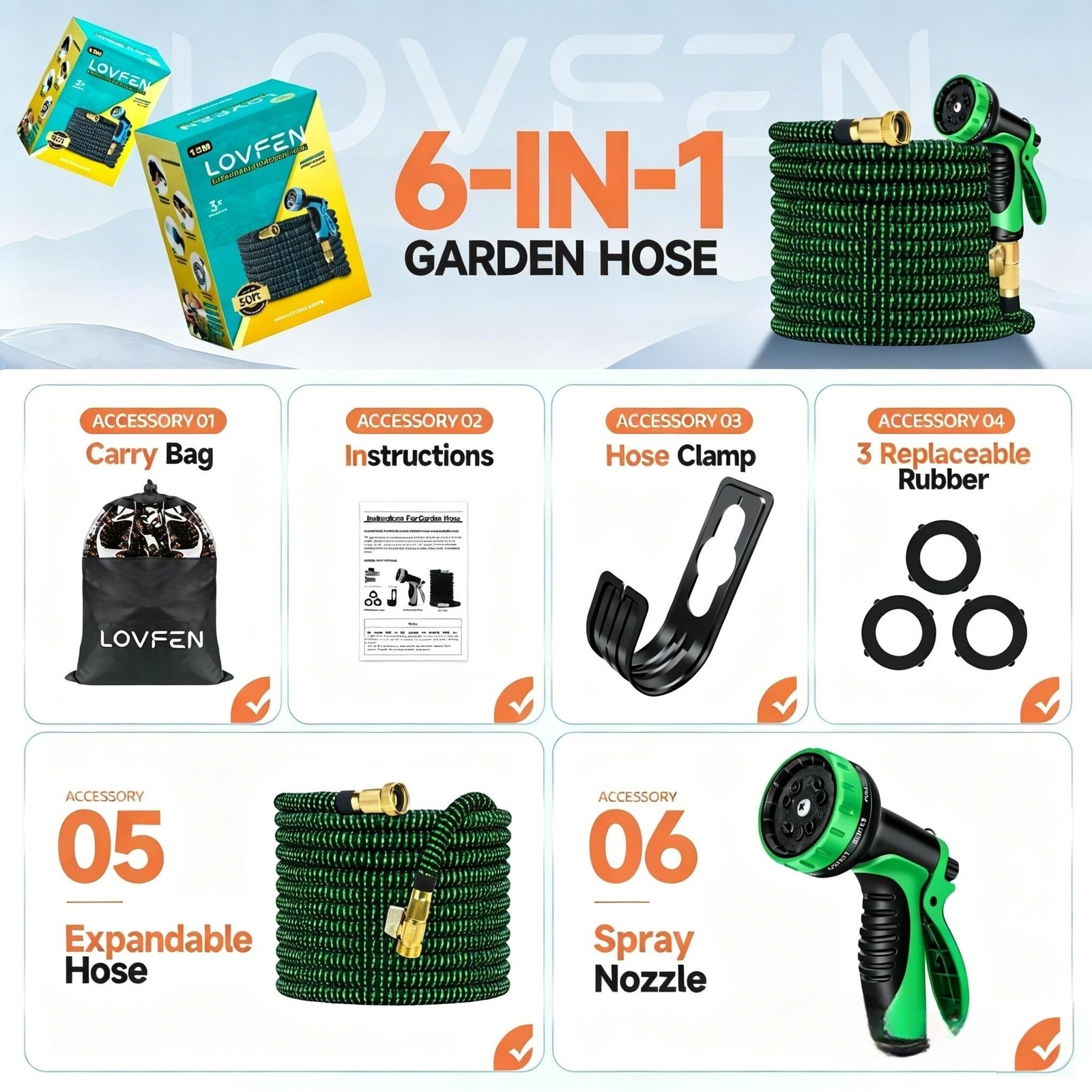 Flexible Expandable Garden Water Hose Pipe Pet Wash W/ Spray Nozzle Gun 25-150FT