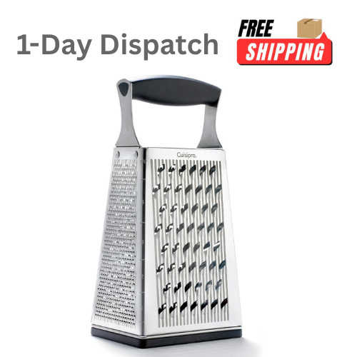 Cuisipro 4 Sided Stainless Steel Box Grater with Handle