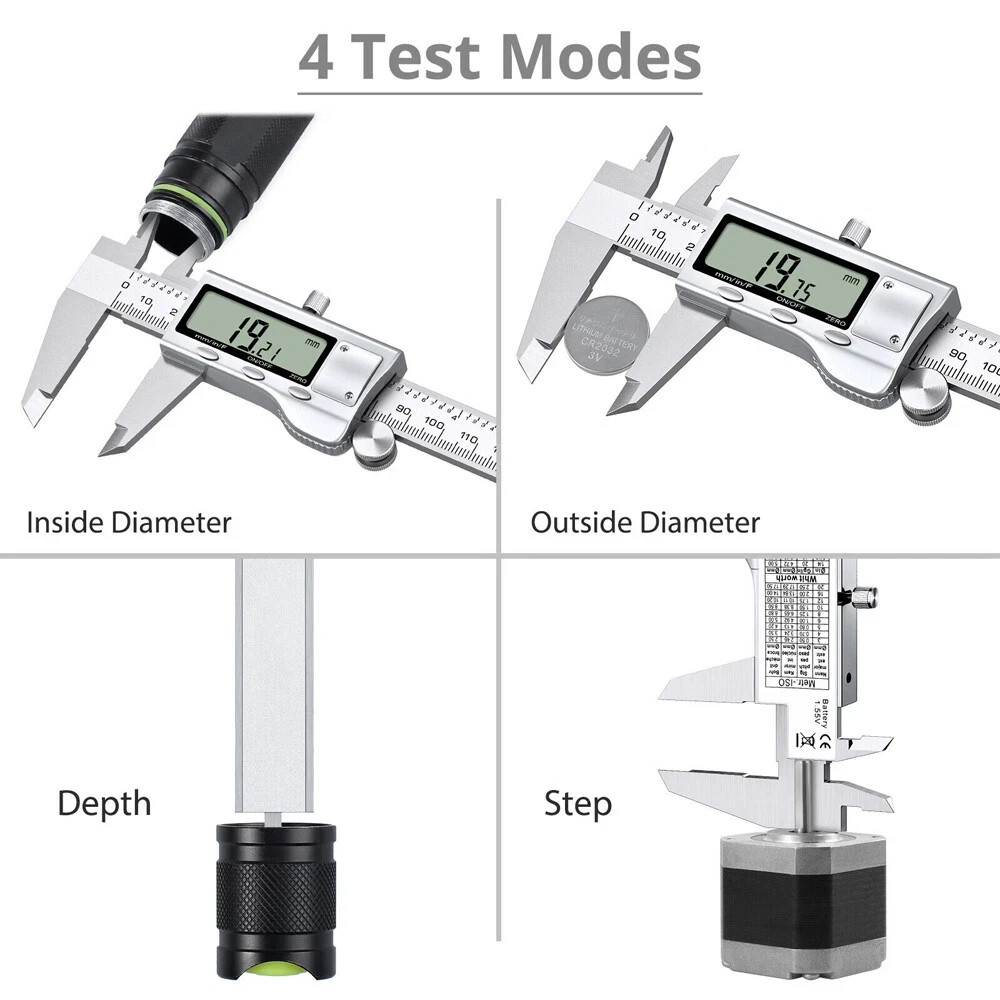 Digital Caliper Micrometer LCD Gauge Vernier Electronic Measuring Tool 6″ 150mm