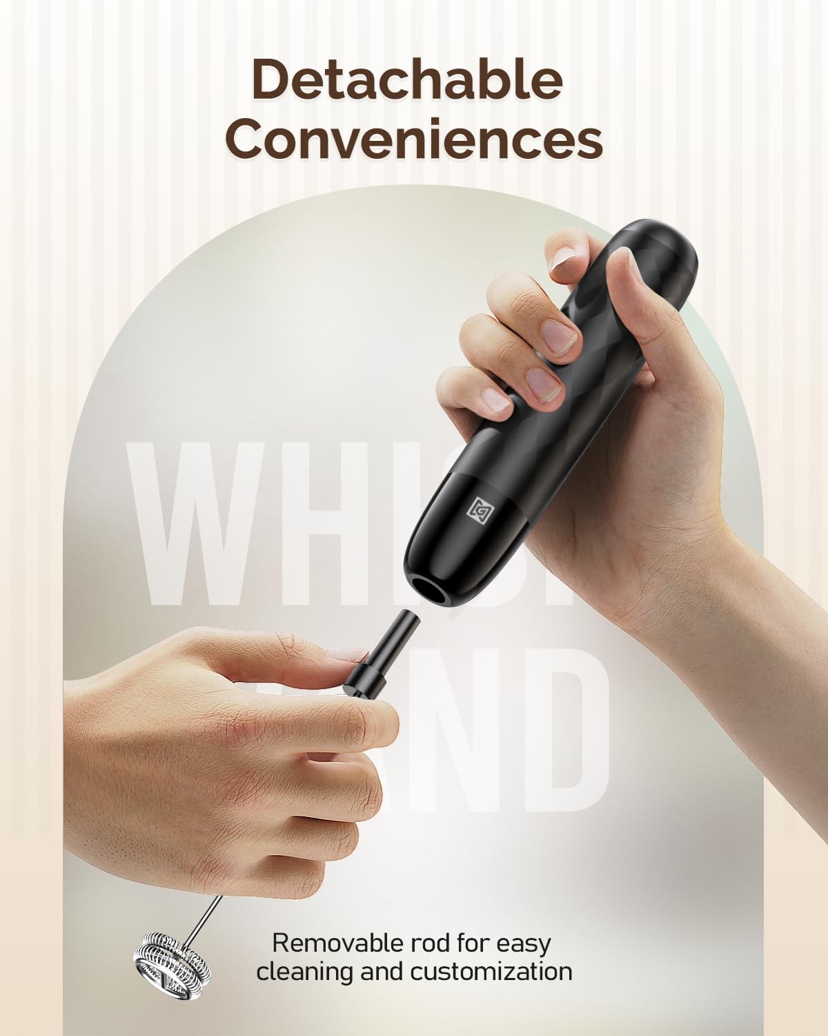 Maestri House Rechargeable Milk Frother LunaFro Mini Handheld Electric Foam