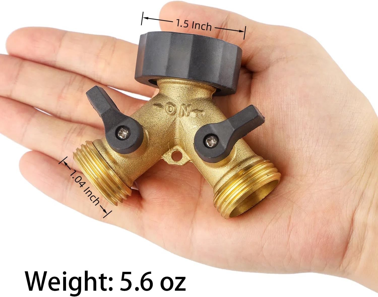 Hose Splitter, Garden Hose Splitter Heavy Duty 2 Way, Solid Brass Water Hose Y S