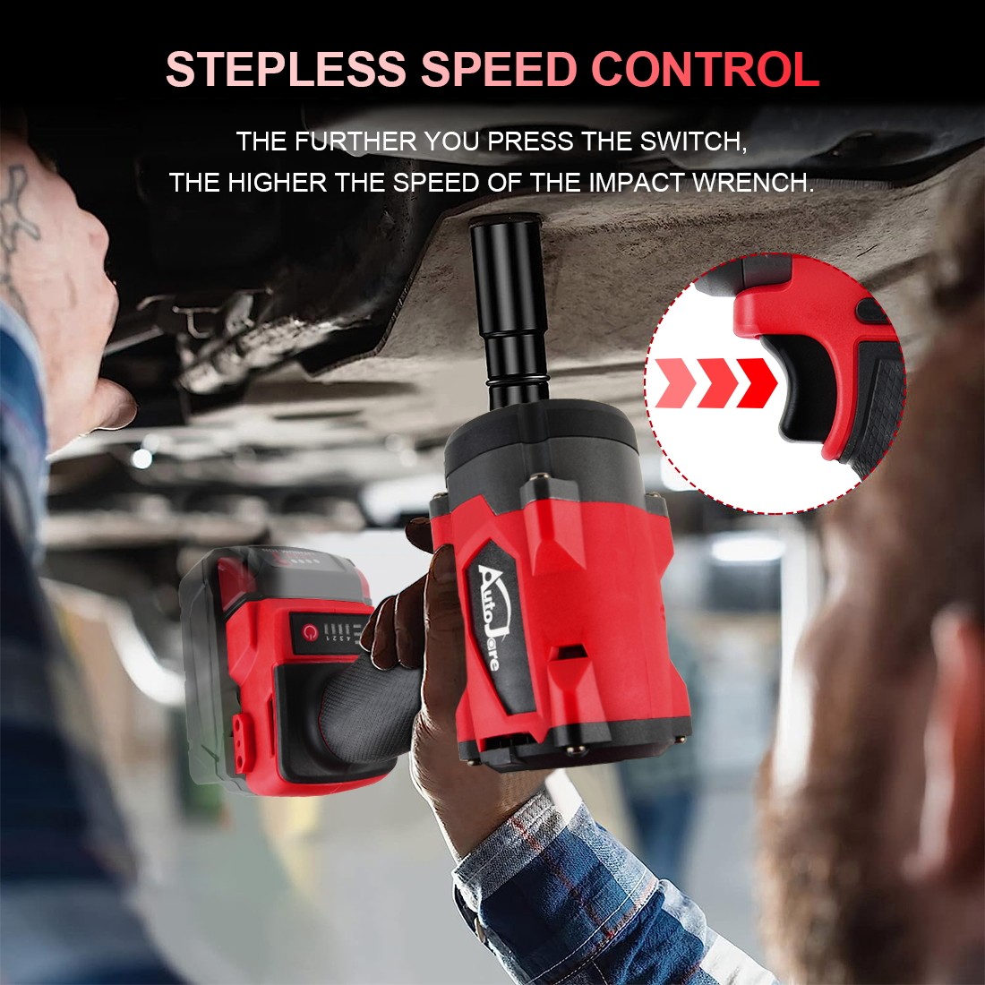 530N.m 1/2″ Cordless High Torque Impact Wrench For Milwaukee M18 18V Battery