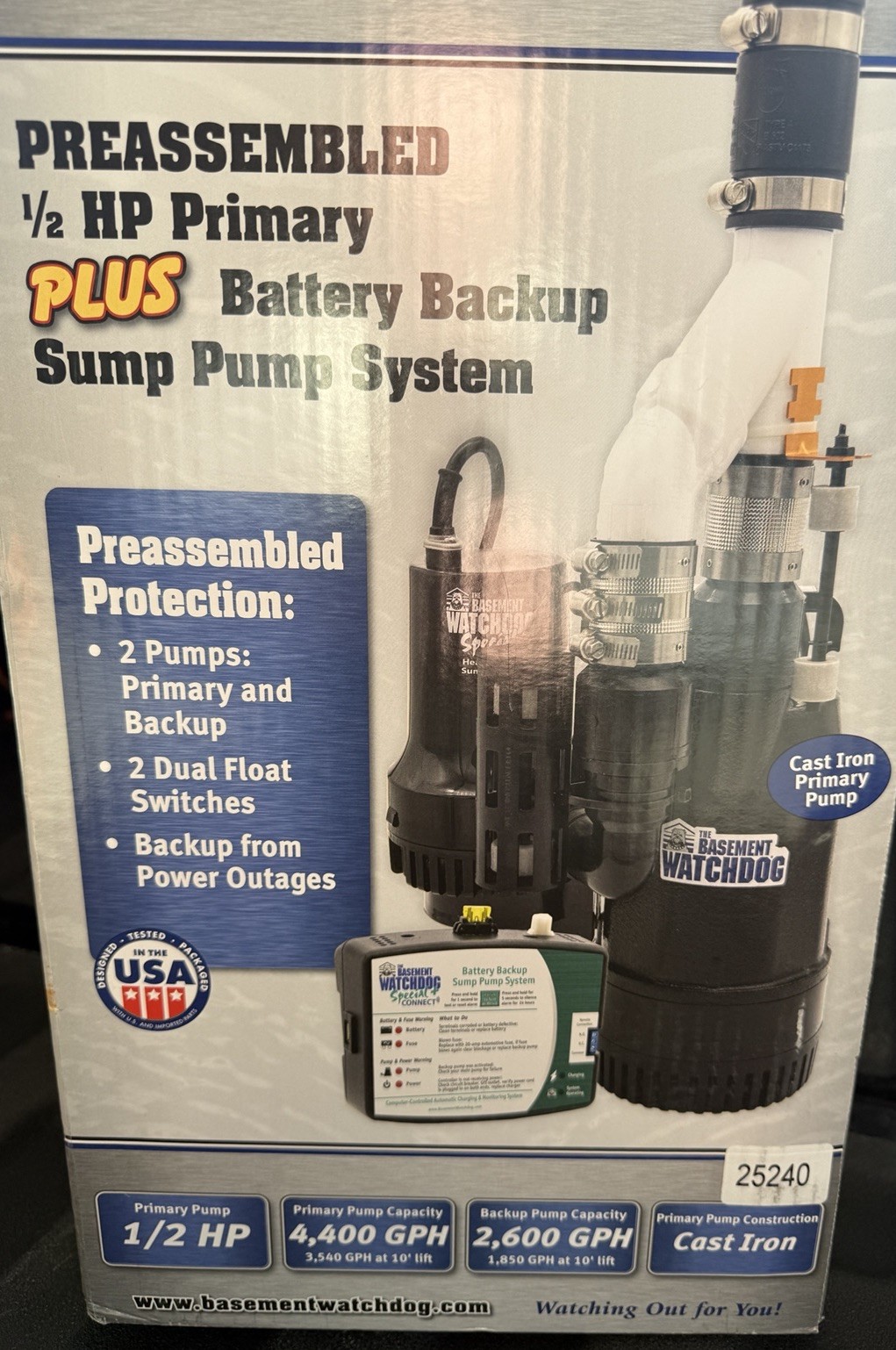 The Basement Watchdog Big Combo 1/2 HP 4,400 gph Sump Pump CITS-50 Brand New