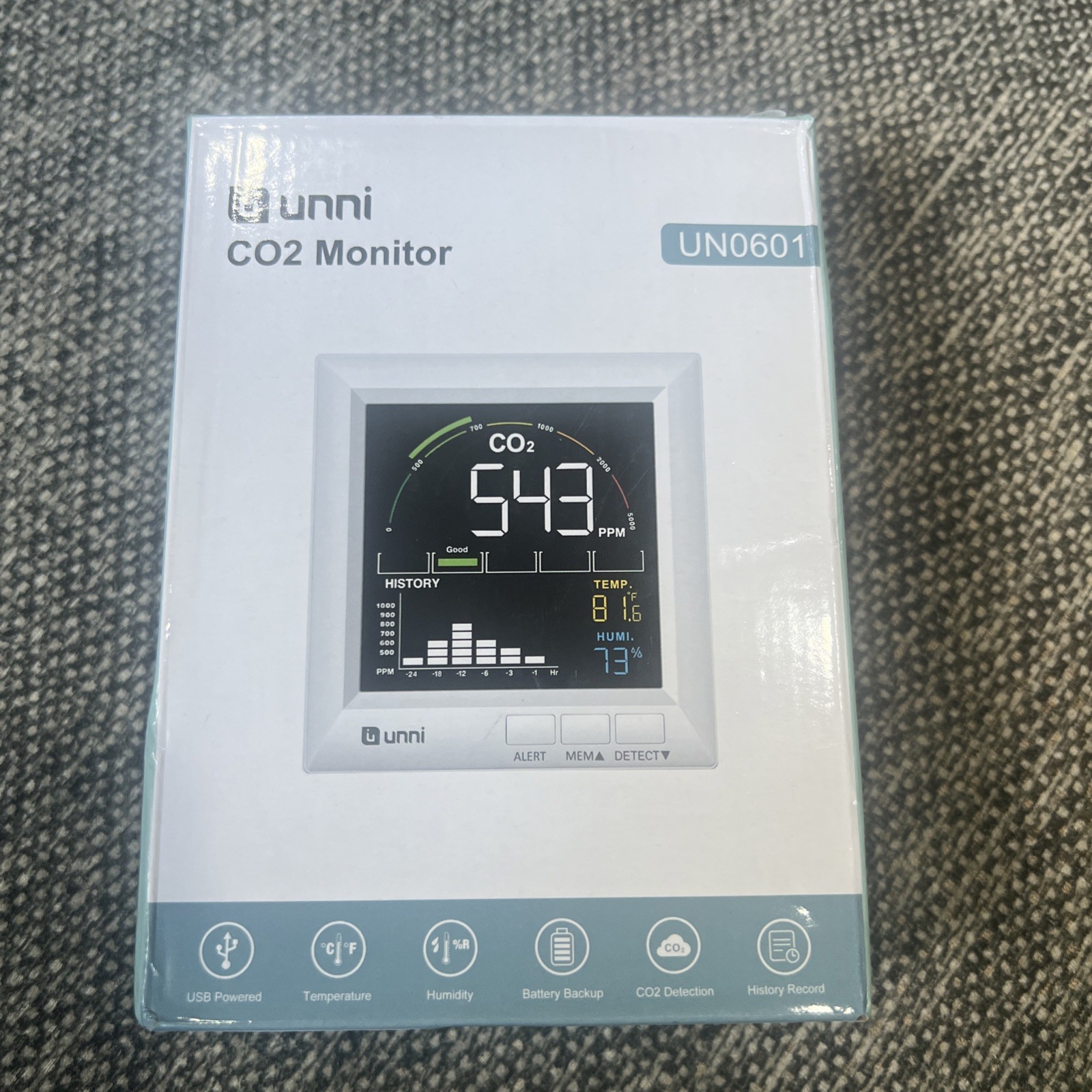 Unni – CO2 Monitor – Model UN0601- Brand New!!