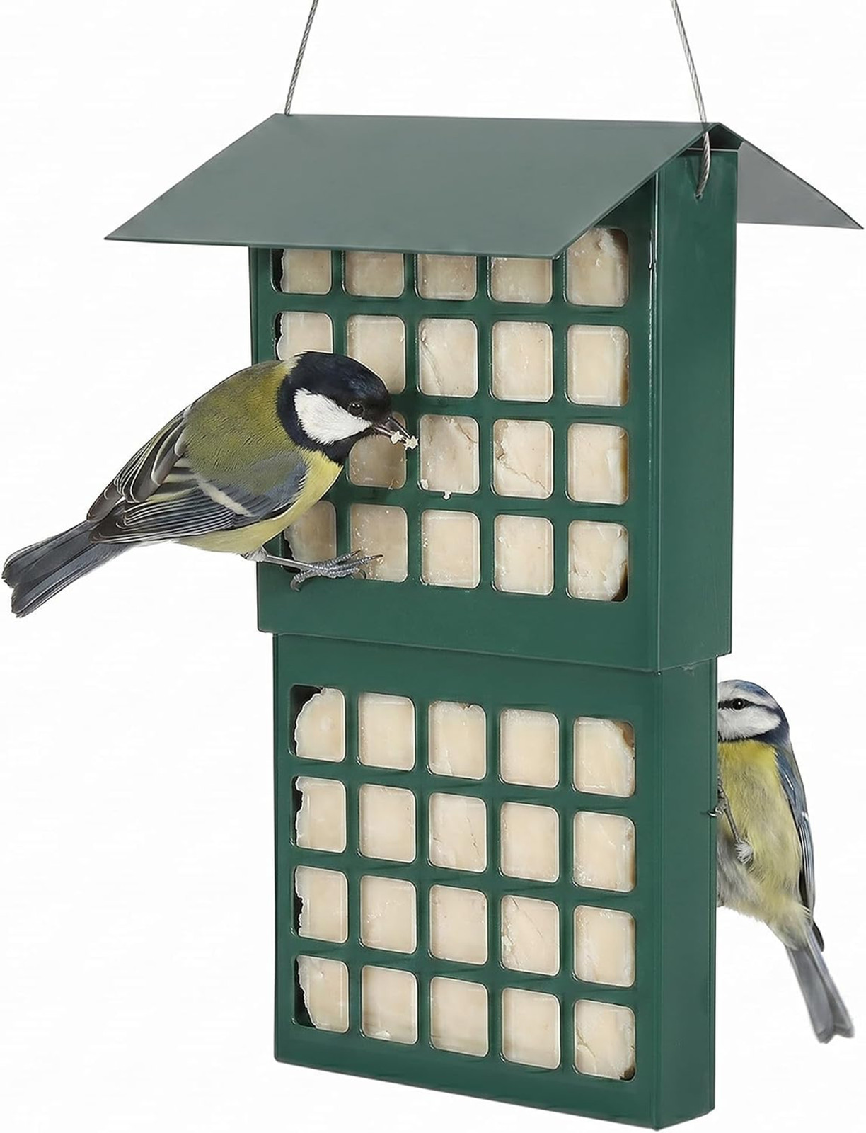 Wild Bird Feeder Suet Metal Hanging Double Capacity All Weather galvanized steel