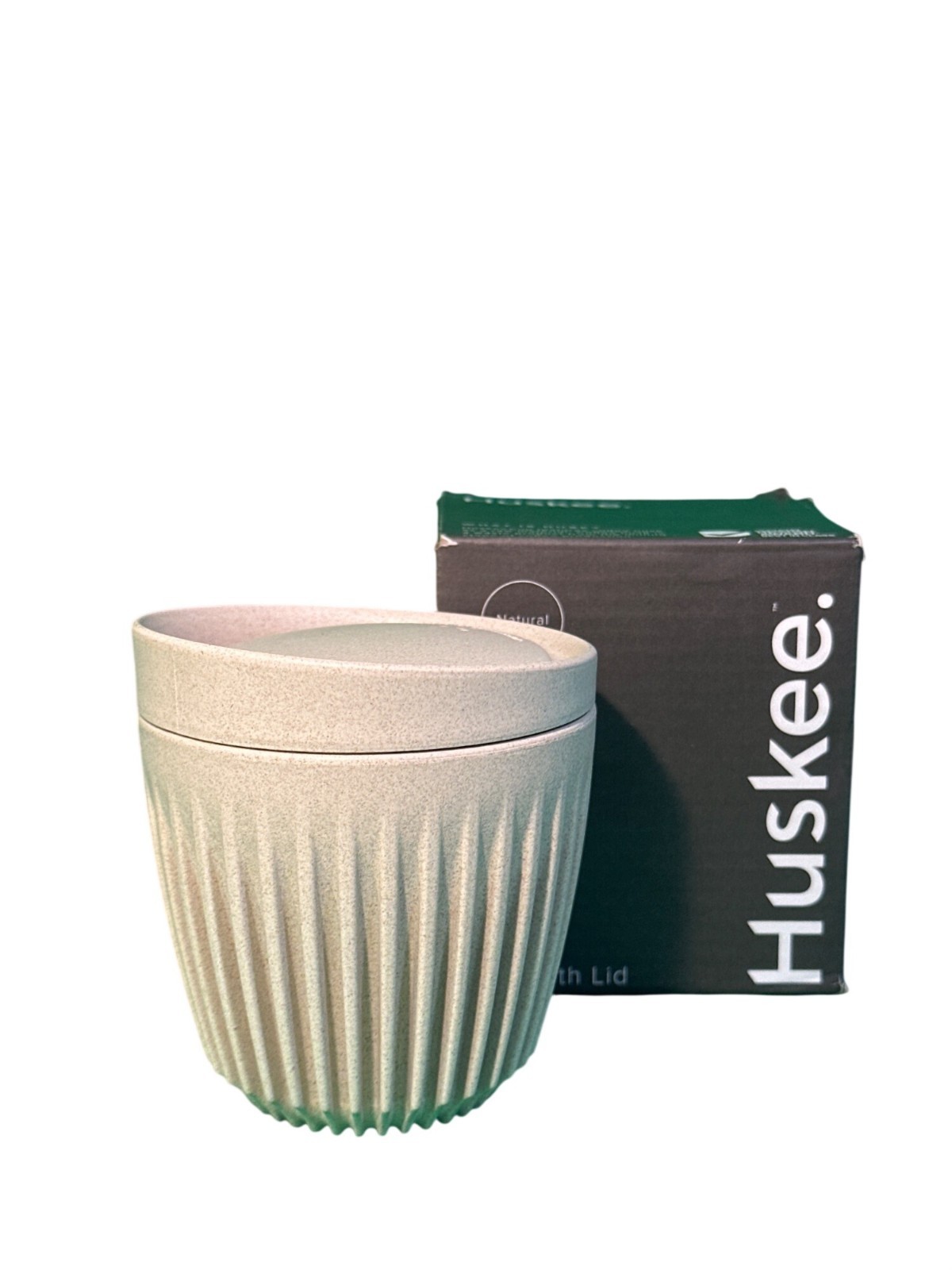 Huskee 6oz Natural Reusable Coffee Cup With Lid Eco-Friendly BPA-Free Sustainabl