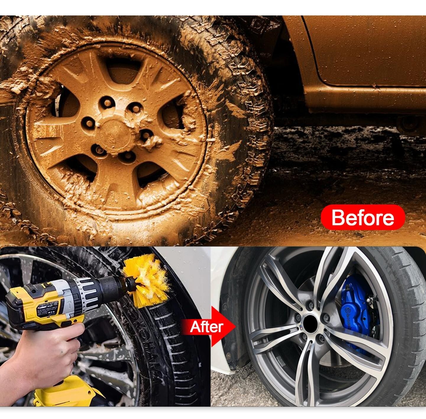 3PCS Drill Brush Power Scrubber Drill Attachments For Carpet Tile Grout Cleaning