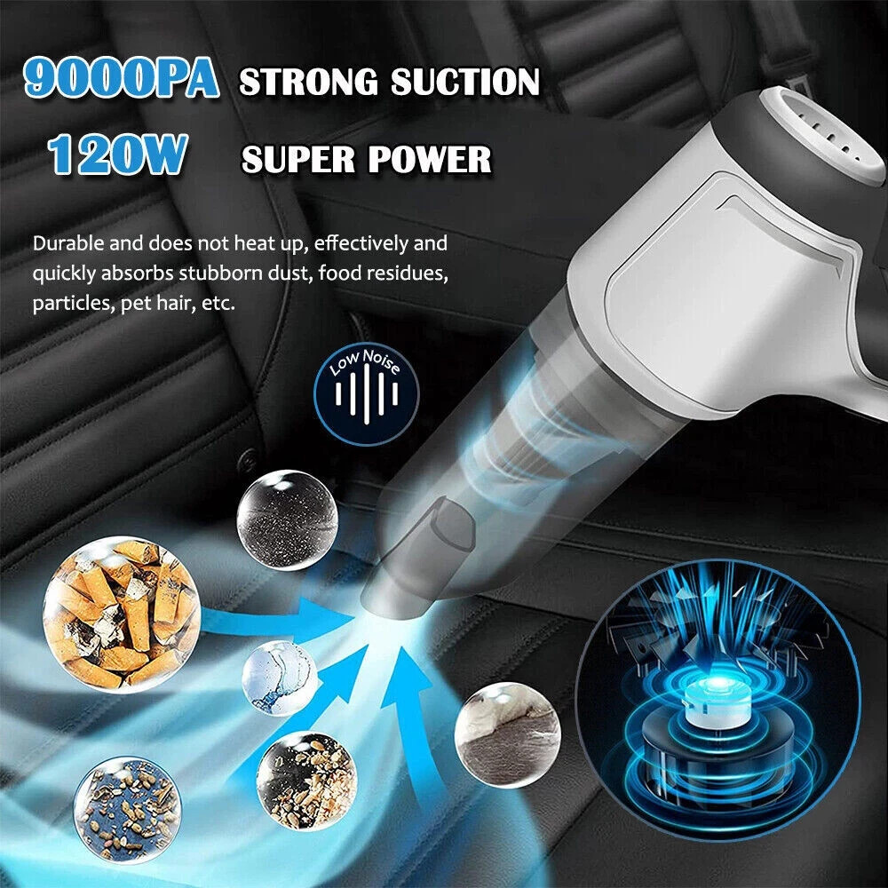 3 in 1 Upgrade Car Vacuum Cleaner Air Blower Wireless Handheld Rechargeable Mini