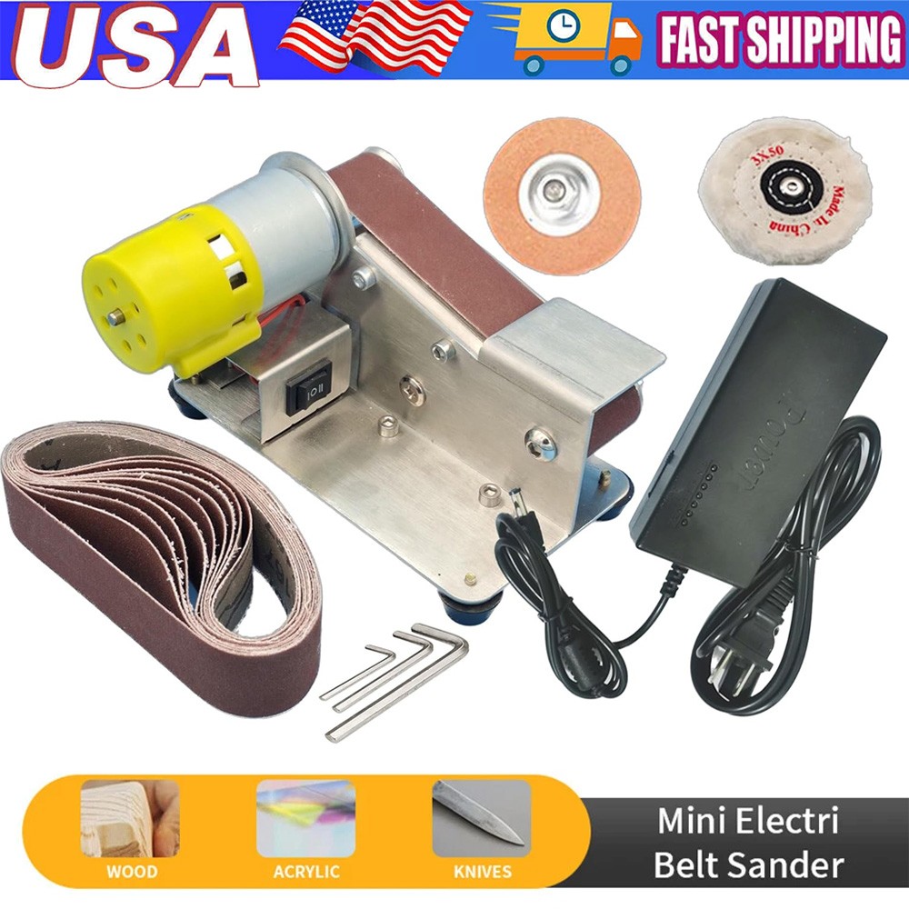 Mini Electric Grinder Belt Sander Polishing Grinding Knife DIY Sharpener Machine