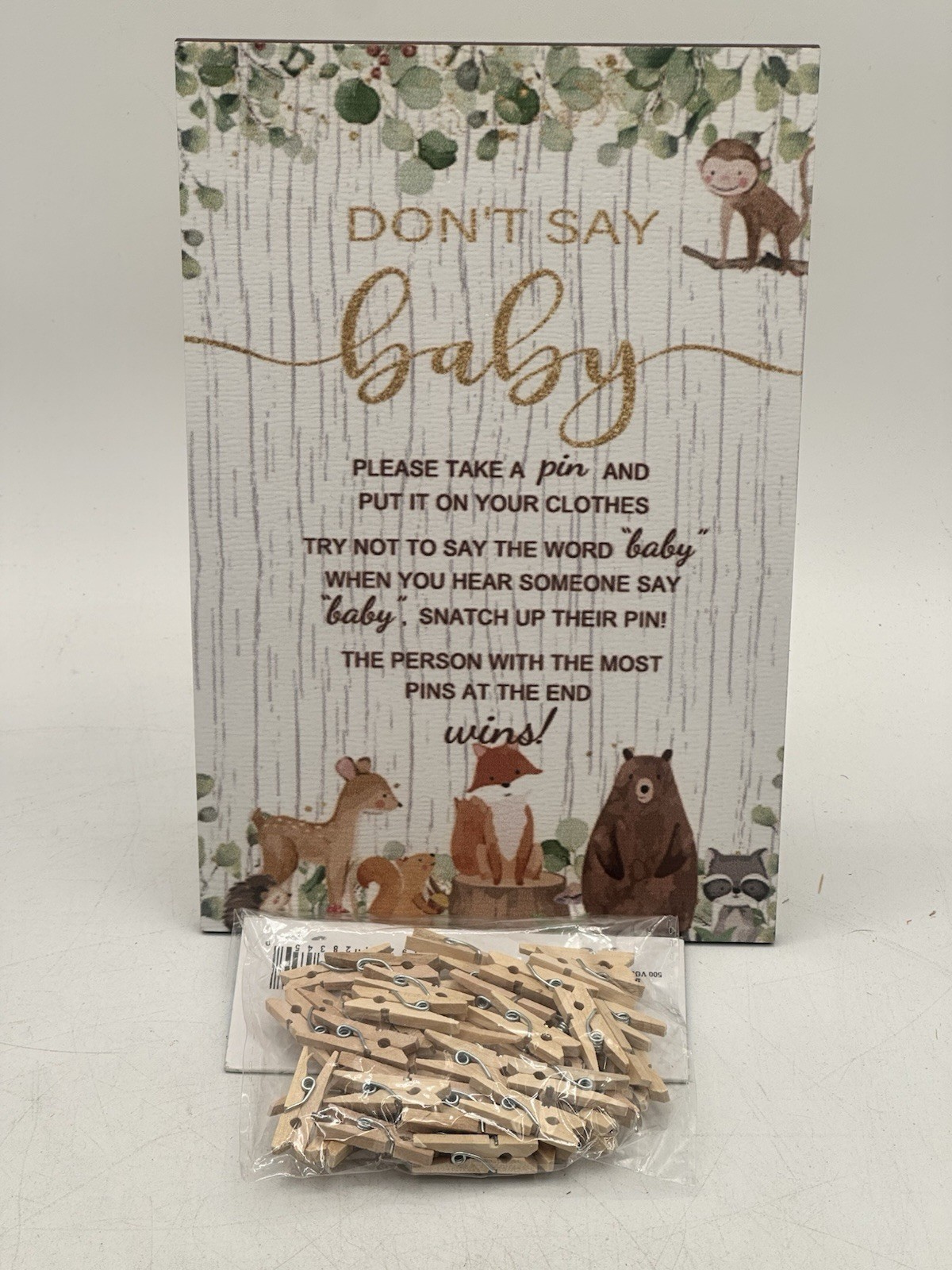 Woodland Theme Unisex Baby Shower Games And Coordinated Decorative Streamers
