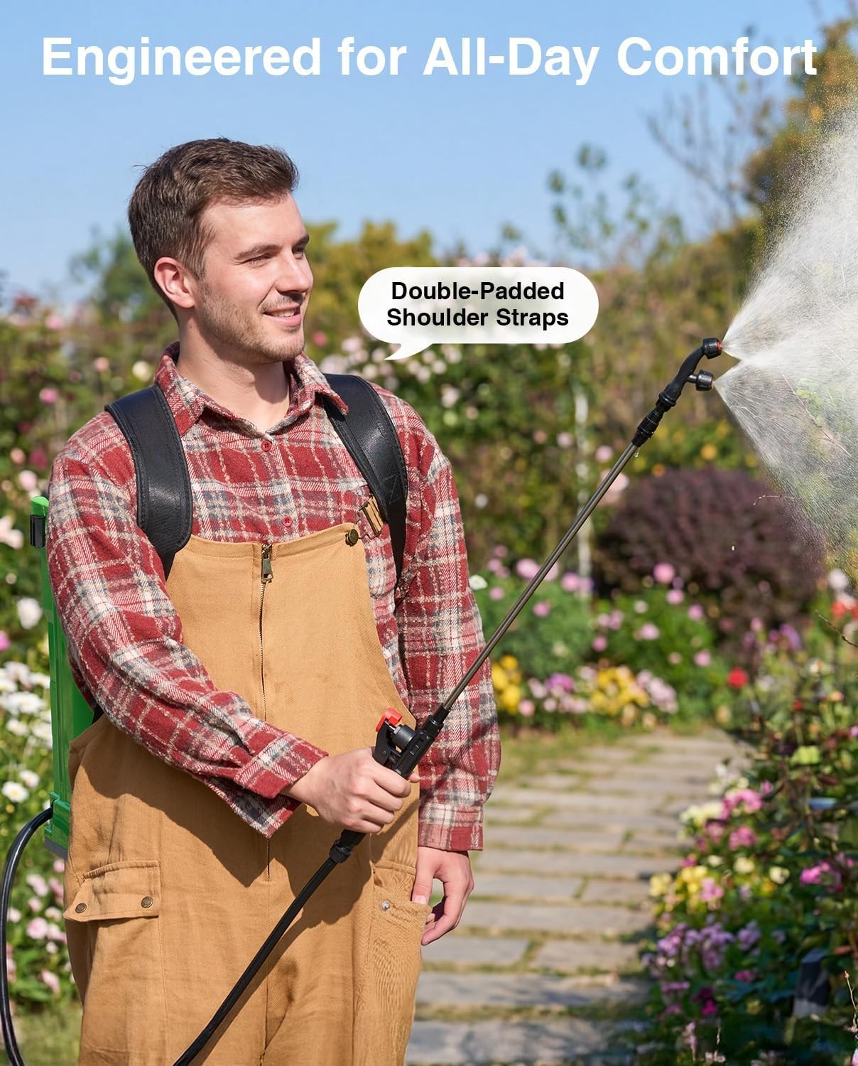 TaskStar 4 Gallon Battery Powered Backpack Sprayer with 21V Strong Battery -Lawn