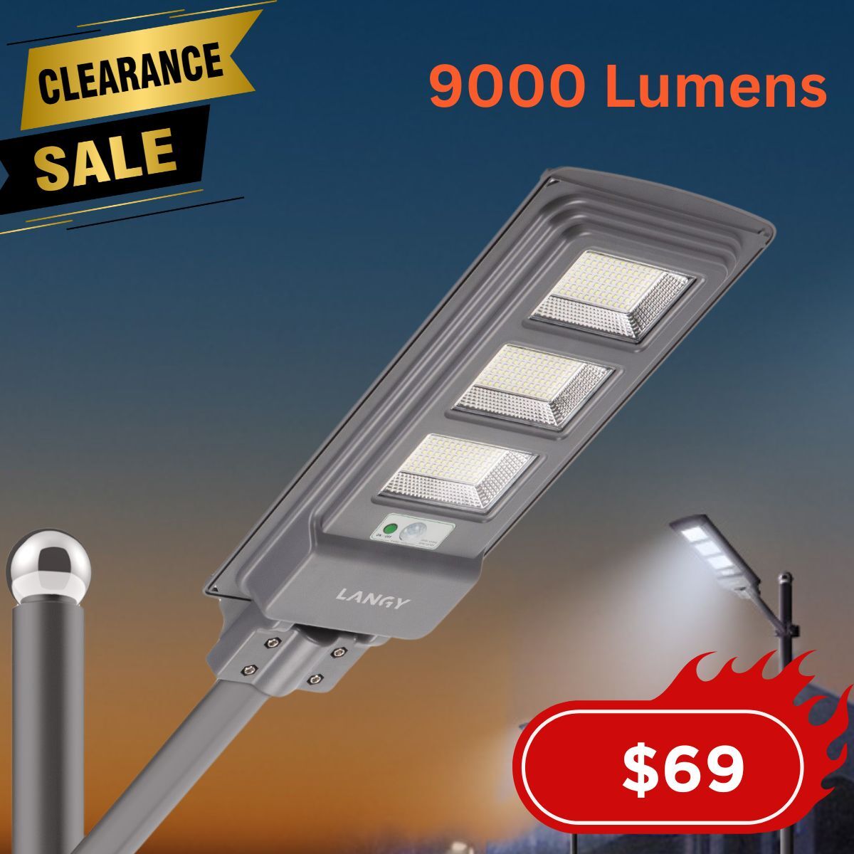 LANGY 60W 90W 120W 200W Solar LED Street Light Outdoor,Solar Parking lots light