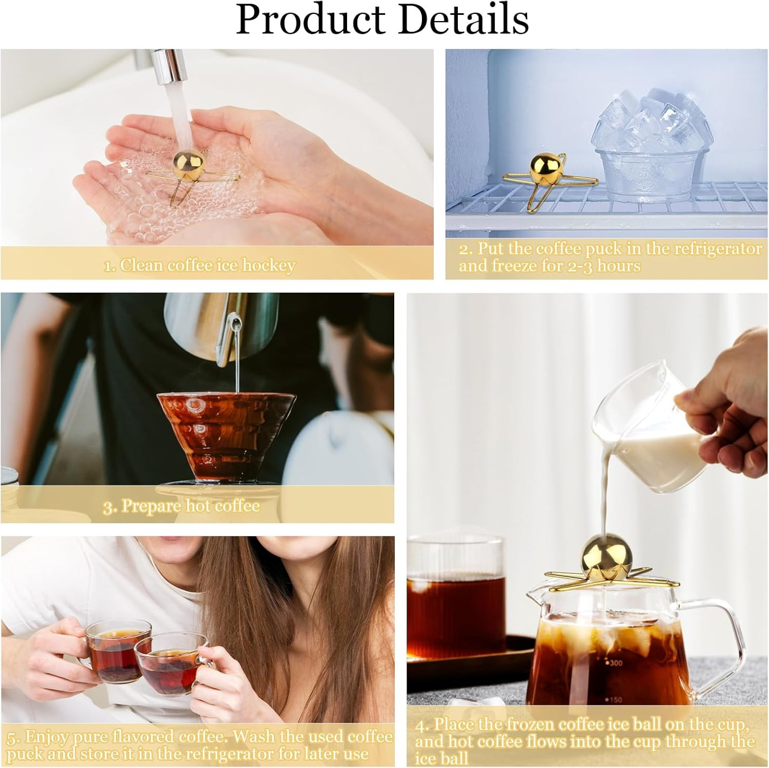 Stainless Steel Espresso Chilling Balls – 2 Pack, Easy to Clean Accessories