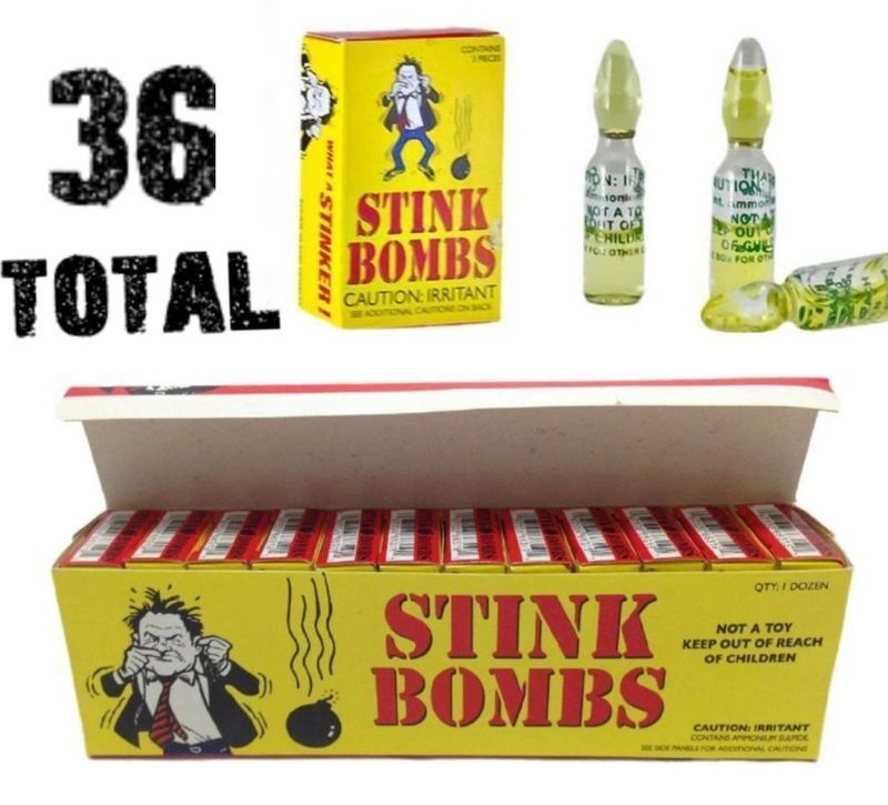 36 Stink Bombs – Stinky Glass Gag Prank Fart Joke (1 case of 36)