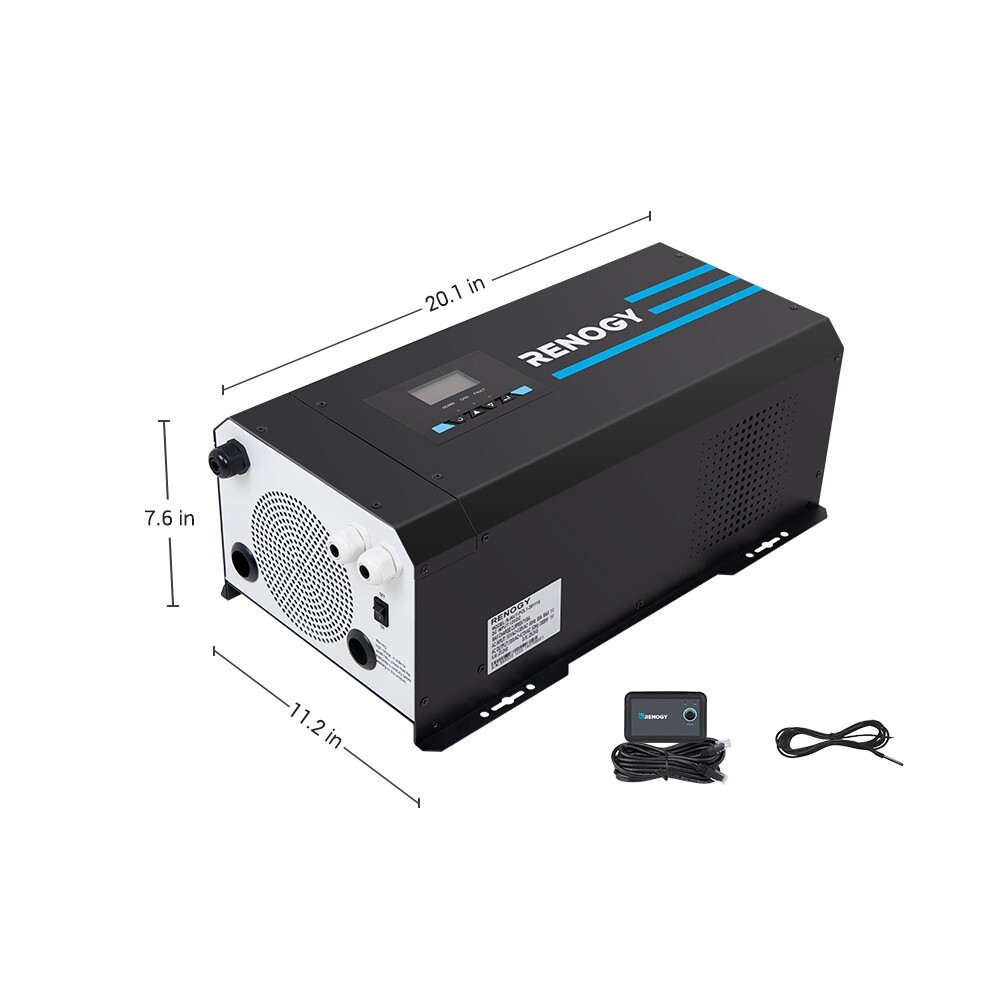 Renogy 2000W 12V DC to 120V AC Pure Sine Wave Inverter W/ LCD Display