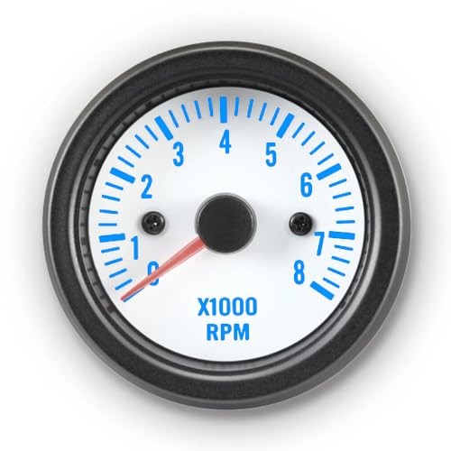 52mm 2-1/16″ Universal Electrical Tachometer 8000 RPM for Gasoline White Dial