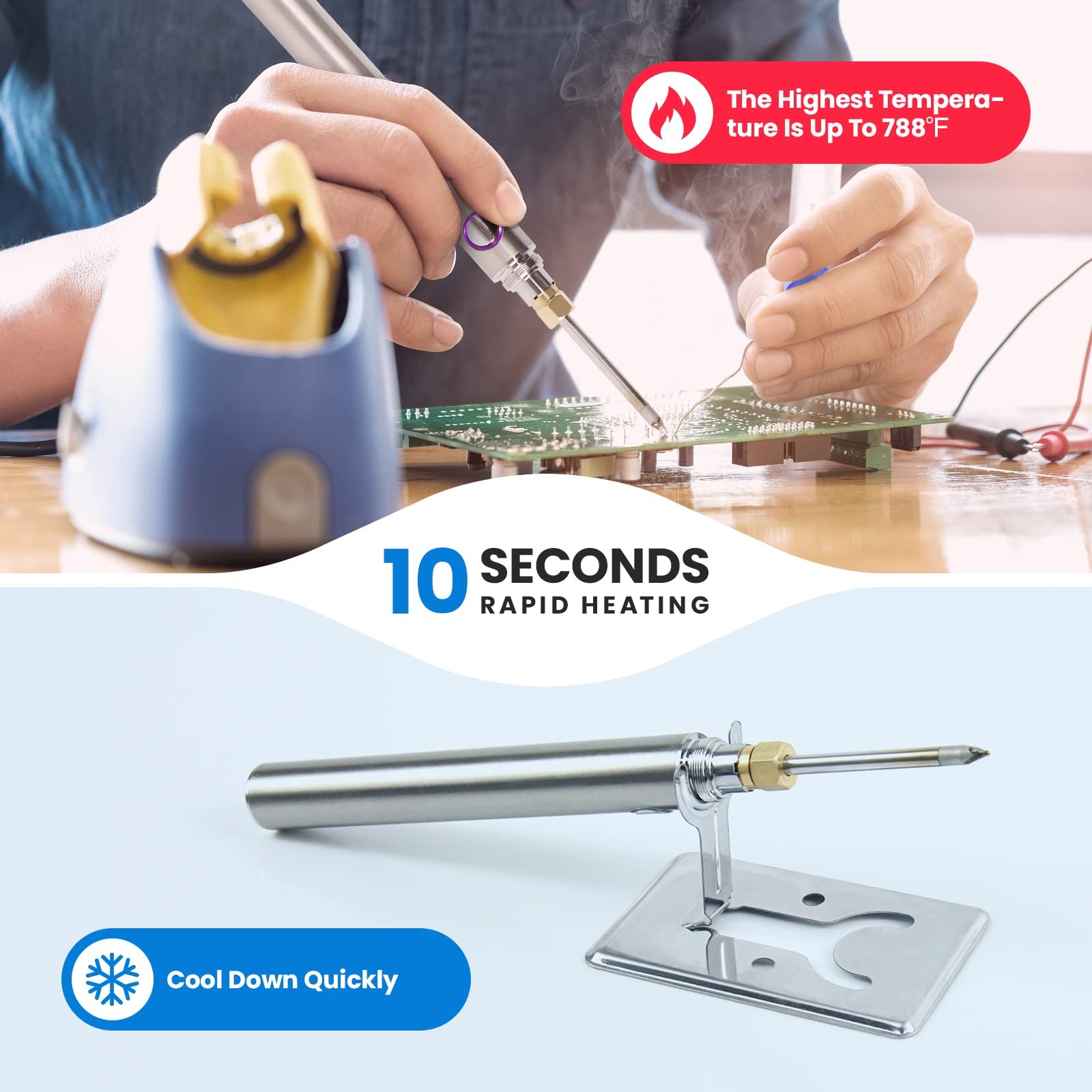Cordless Soldering Iron Kit USB Wireless Electric Gun Pen 1100mAh Tool