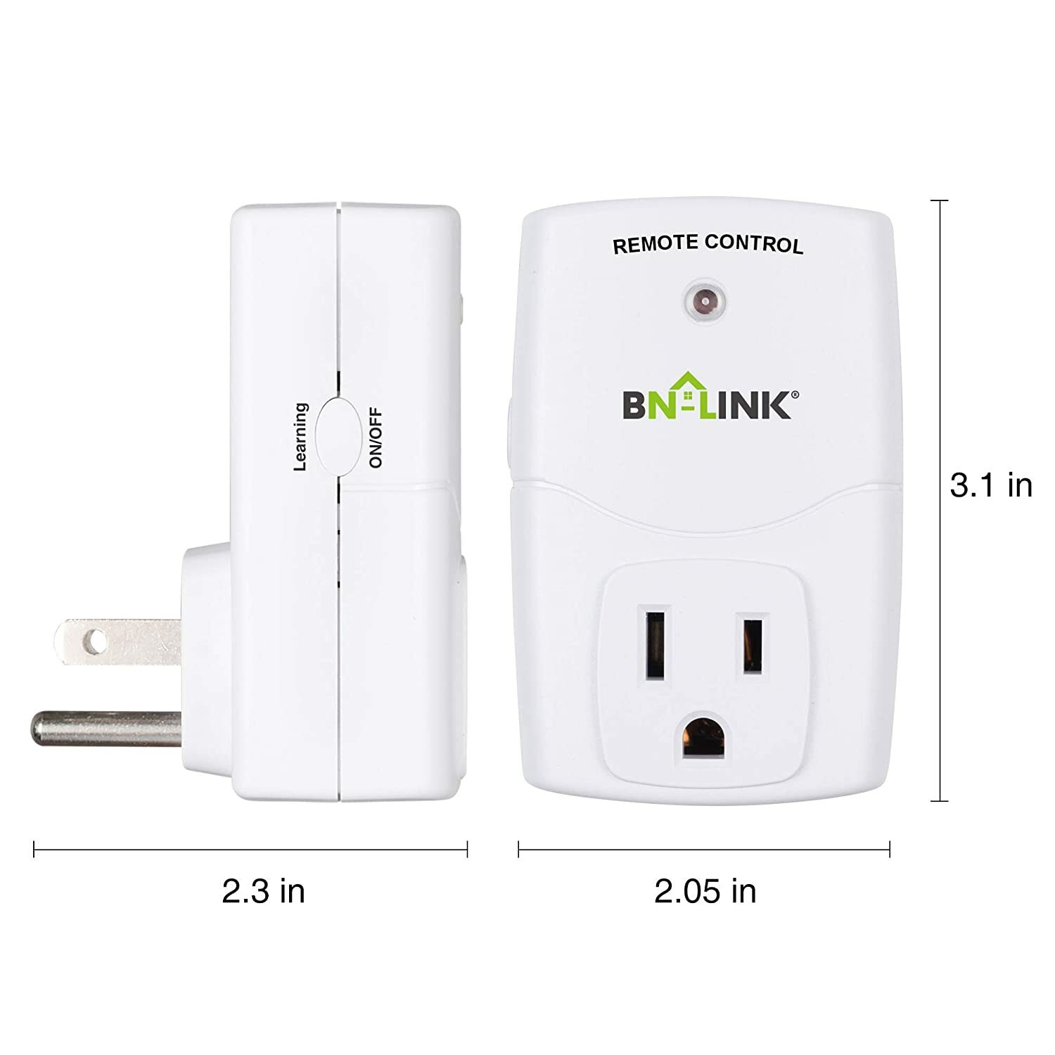 BN-LINK Wireless Remote Control Outlet Plugs with 2 remotes and 5 sockets Indoor