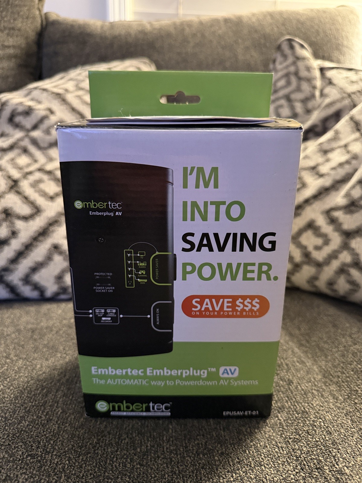 EMBERTEC Emberplug AV+ Power/Energy Saver~Automatic Power Down~Surge Protector