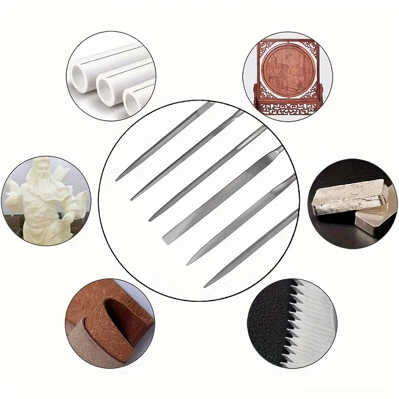 5Pcs Metal Needle File Set Small Hardened Carbon Steel File Mini Hand Metal Tool