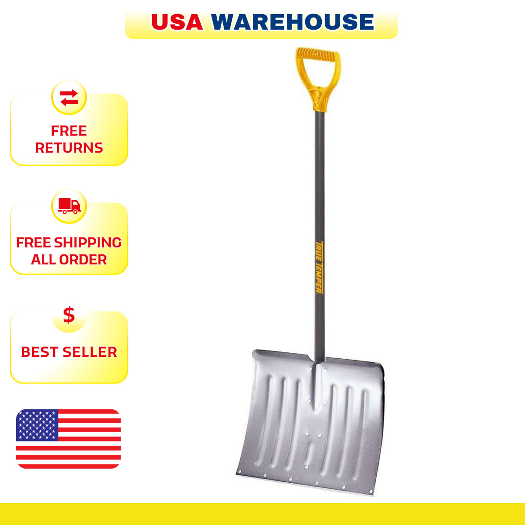 True Temper 18″ Aluminum Blade Combo Snow Shovel W/ Steel Extra Wide D-Grip